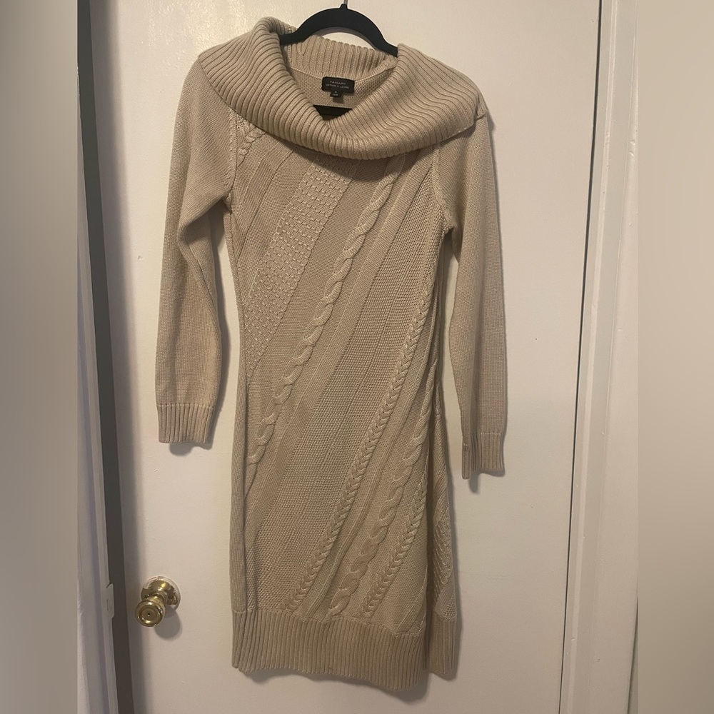 Tahari ASL Cable Knit Sweater Dress